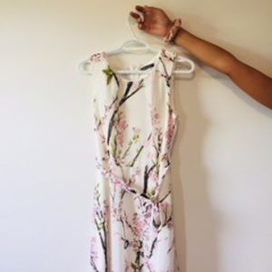 White Cherry Blossom Print Dress~Suzy Shier